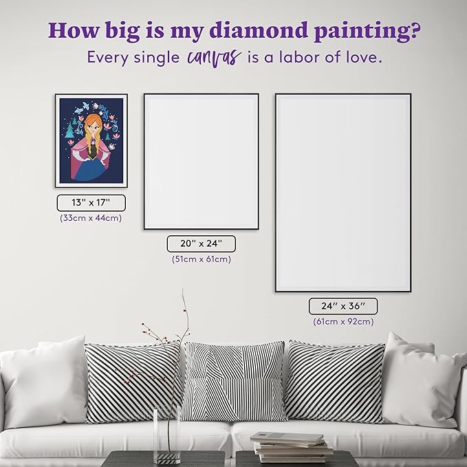 DIAMOND ART CLUB Anna Diamond Painting Kit, Fun DIY Crafts for Adults, Round Diamond Art Canvas, 13" x 17"