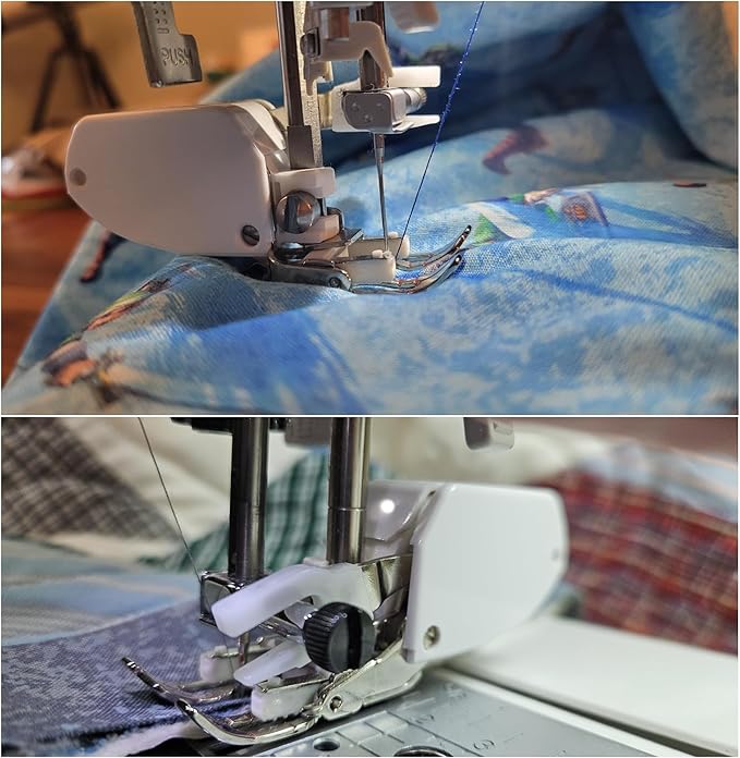 HONEYSEW Open Toe Heavy Duty Even Feed Walking Foot W/Guide for Brother Sewing Machines with 1/4" Stitch Quilting Presser Foot