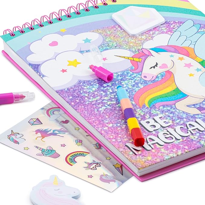 VOTUM Sketch Book: Personalized Artist Sketchbook: Sketching, Drawing and Creative Doodling. Notebook and Sketchbook to Draw and Journal with Stickers and Markers (Unicorn Treats)