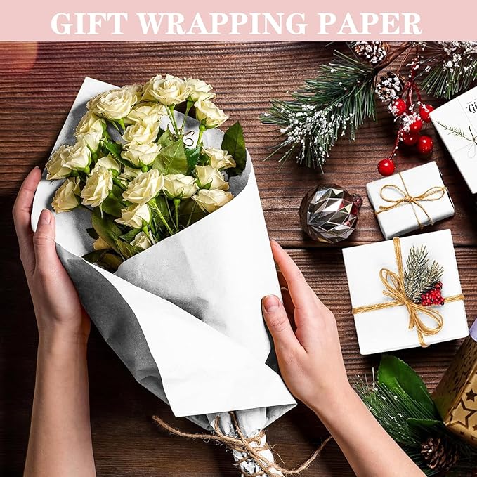 20”x 30”Kraft Paper Sheets Bulk White Paper, Large Craft Paper for Arts, Drawing, DIY Projects, White Wrapping for Gift Shipping Packaging 200 Sheets