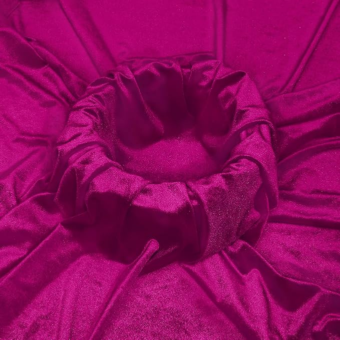 KKJIAF Hot Pink Stretch Velvet Fabric 60 Inch Wide, 2 Yard Soft Stretchy Fabric for Sewing Clothes, Apparel, Costume, Crafts - 90% Polyester 10% Spandex