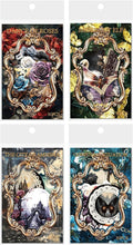 120 Pieces Dark Art Themed Stickers and Scrapbook Paper Kit, 4 Pack Aesthetic Decorative European-Style Vintage Scrapbook Stickers for Scrapbooking, Journaling, DIY Crafts and Planner Supplies