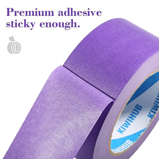 Purple Painters Tape,2 inch x 60 Yards x 3 Rolls (180 Yards Total) - Medium Adhesive Masking Tape for Painting,Labeling,DIY Crafting,Decoration and School Projects
