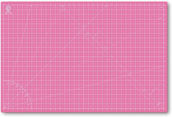 KC GLOBAL A1 (36"x24") Self-Healing Cutting Mat (Pink) - Sturdy, Reversible, Eco-Friendly, Non-Slip. Premium Desk Mat for Crafters, Quilters, and Hobbyist