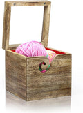 Wooden Yarn Bowl, Square Shape Yarn Ball Holder, Craft Knitting Bowl, Yarn Bowl Holder for Crocheting and Knitting, , Yarn/Wool/String Storage Accessory (Single Ball Holder (6x6x6)