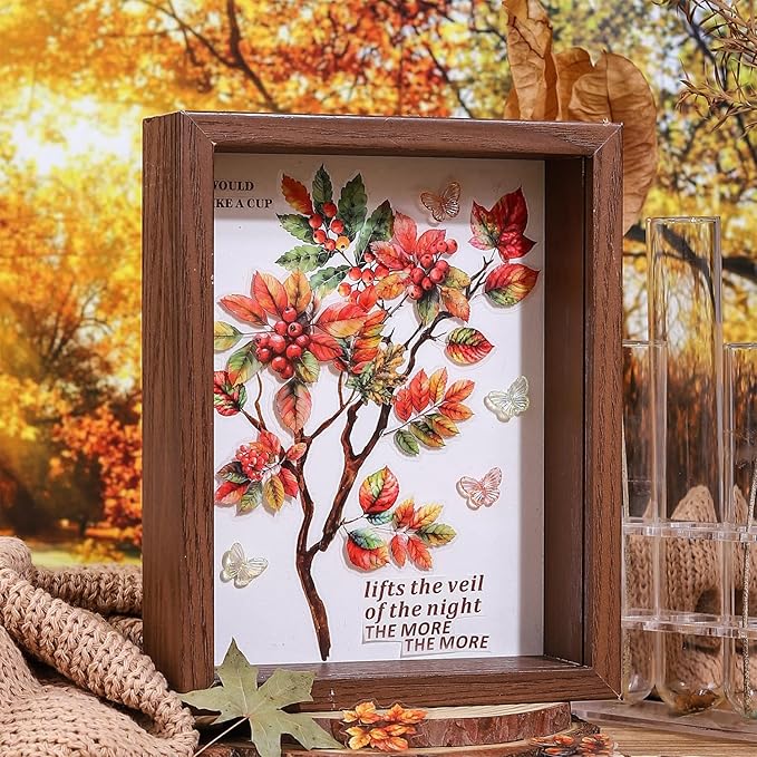 Foliage PET Sticker Set, 150PCS Leaf and Branch Stickers for Scrapbooking, Journaling, DIY Crafts, and Art Supplies