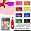 WAYCOM 18 Pcs Rubber Stamp Making Kit, Linoleum Cutter Set, Craft Ink Pad, Hobby Knife, Pencil for DIY Stamp Carving Craft