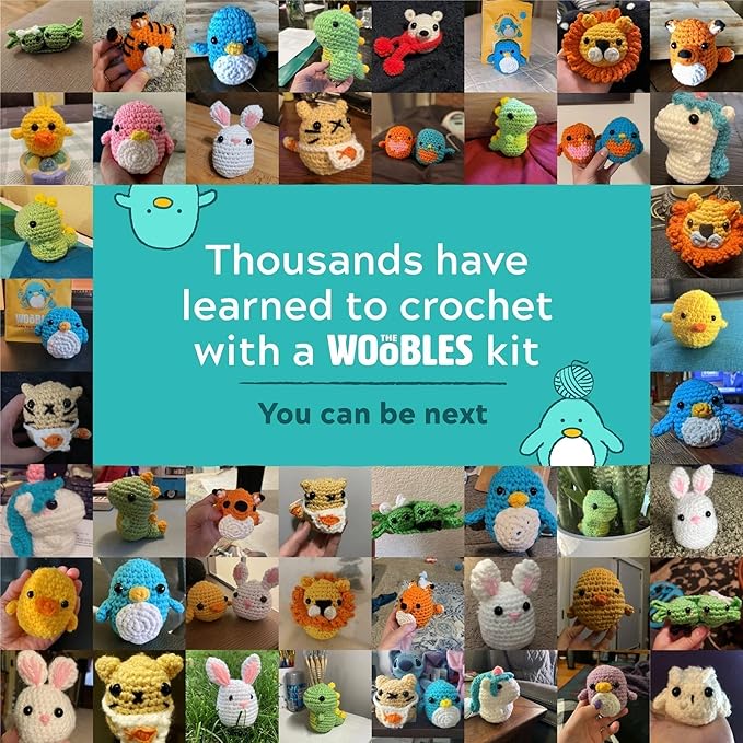 The Woobles Crochet Kit for Beginners - Easy Arts and Crafts Knitting & Crochet Animals Kit As Seen On Shark Tank - Sebastian The Lion