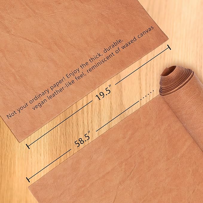 Washable Kraft Paper Roll - 16.9" x1.62 Yard Sewable Kraft Paper Fabric for Bag Making - Durable,Degradable and Washable Paper Material for DIY Foldable Grocery Bags (GZ10)