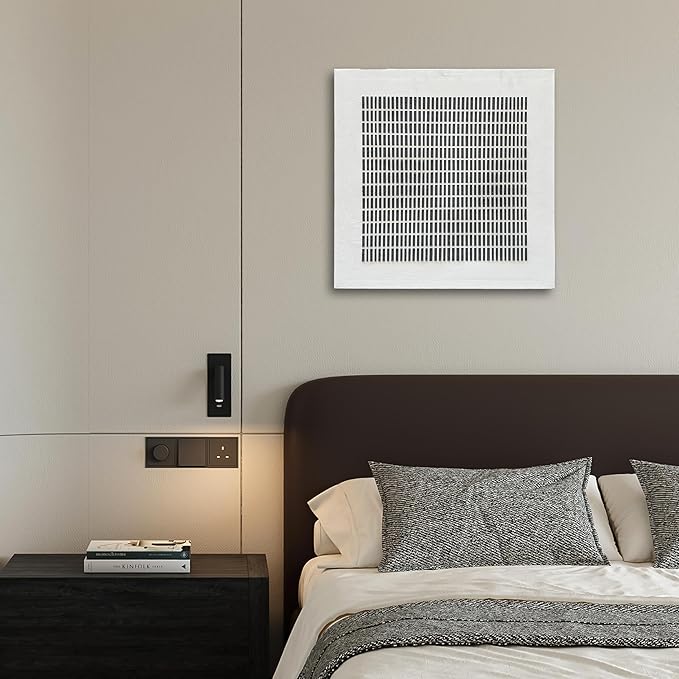 NANKAI Art Hand-Painted Black and White Three-Dimensional Texture Abstract Art Contemporary Minimalist Canvas Oil Painting, Living Room, Corridor, Office Wall Decoration Art, 24x24 inches