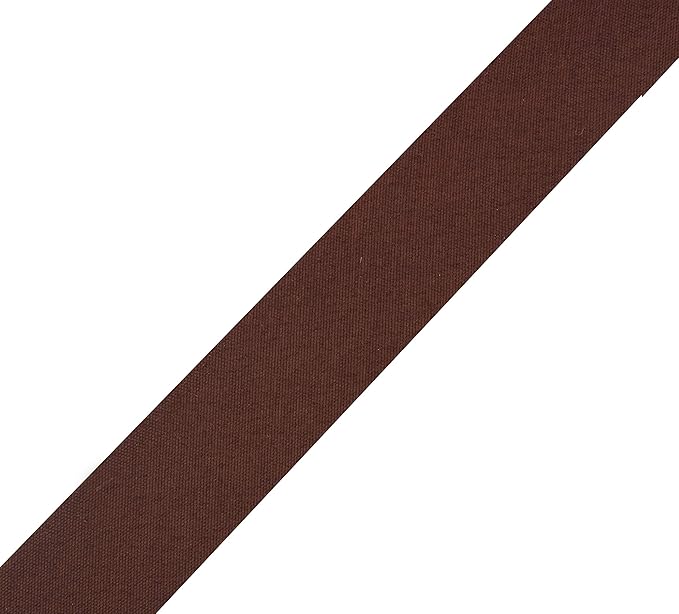 Mandala Crafts 55 Yards 1 Inch Brown Double Fold Bias Tape for Sewing - Bias Binding Tape for Quilting Binding, Hemming, Seam, and Fabric Piping