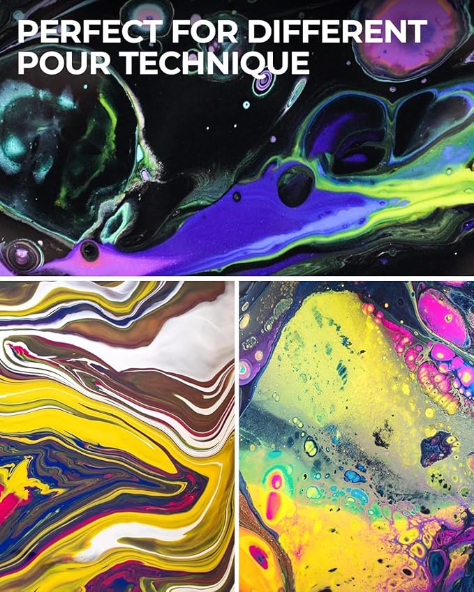 Nicpro 8 Colors Large Bulk Acrylic Pour Paint Set (69oz,2040ml) Premixed High Flow Art Pouring Paint Supplies Kit with Silicone Pour Oil, Gloves for Beginner Cell Creation Flow DIY, Ready to Pour