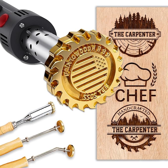Custom Branding Iron for Wood Personalized Electric Logo Metal Branding Iron Durable Leather Iron Stamp Wedding Gift Handcrafted by Design for Meat Wood Paper Plastic-2.5"