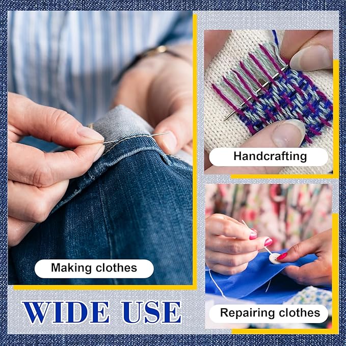 37PCS Sewing Tool Set, 2026 New Stainless Big Eye Steel Sewing Needles Kit - 5 Size Sharp Hand Sewing & Quilting Needles Set with Case | Extra Long,Thin & Easy Threading for DIY, Crafting, Embroidery