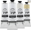 Tusc & Pine Artist Oil Paint - Set of 4, 150 ml, Modern White Colors, 600 ml of Non-Yellowing, Creamy Consistency, Max Pigment Load, Small Batch Oil Paints Made in the USA for Professional Artists