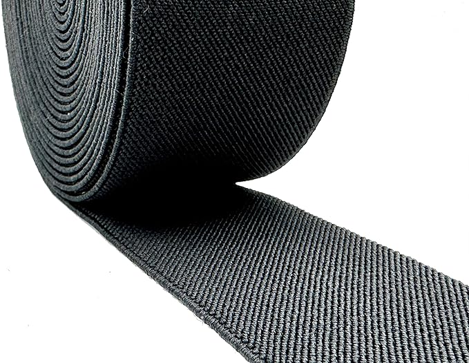 Dortrue 2 Inch 5 Yards Black Sewing Elastic Band Heavy Stretch High Elasticity Elastic Spool for Sewing Pants Waistband, Straps, Craft DIY Projects