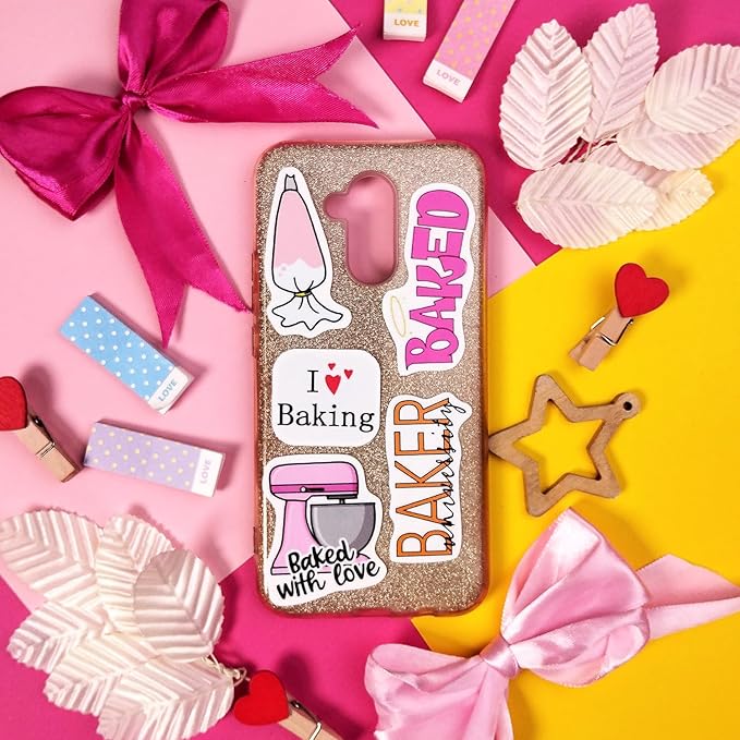BulbaCraft 100Pcs Baking Stickers Funny, Bakery Stickers for Water Bottles - Baking Laptop Decals, Bakery Themed Party Decorations, Gifts for Women & Men