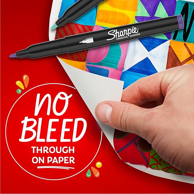 Sharpie Creative Markers Variety Pack, Water-Based Acrylic Paint Markers, Fine Tip, Assorted, 24 Count