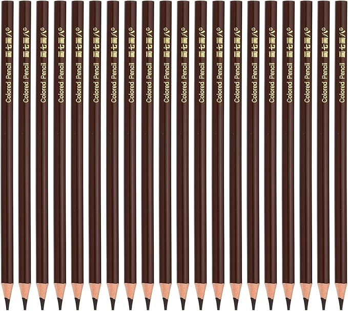 PATIKIL Coffee Colored Pencils Set,20 Pcs Oil Color Pencils Wooden Coloring Drawing Pencil for Artists Art Painting