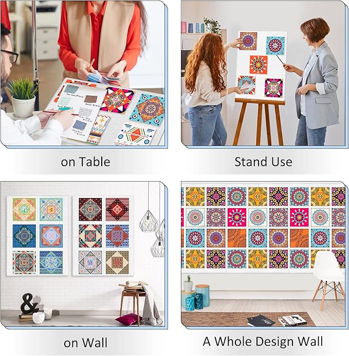 BXI Quilt Design Wall, Thick Sturdy Flannel Quilters Design Board, 16 x 12 x 0.5 inches, 6 Pcs, Portable Quilting Wall Panels Hold Fabric Firmly, Sewing Quilting Supplies for Quilt Block Projects