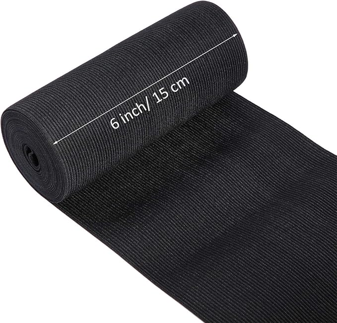 EBOOT 1 Pcs Elastic Spool (6 Inch X 3 Yard,Black)
