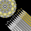 18 Pieces Gel Ink Pens Highlight Drawing Art Design Supplies 0.5 mm Pens for Black Paper Drawing Sketching Illustration Journaling Wedding Invitations and Adult Coloring Book (White, Gold, Silver)