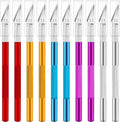 10 Pack Exacto Knife Set, Precision Craft and Hobby Knife for DIY Projects, Scrapbooking, Pumpkin Carving, and Art Cutting