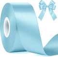 Fullive 1 1/2 Inch Satin Ribbon, 30 Yards Lake Blue Ribbons for Crafts, Polyester Ribbon for Gift Wrapping for Birthday Graduate Oktoberfest Christmas Decorations Wrapping Bouquet Floral Arrangements