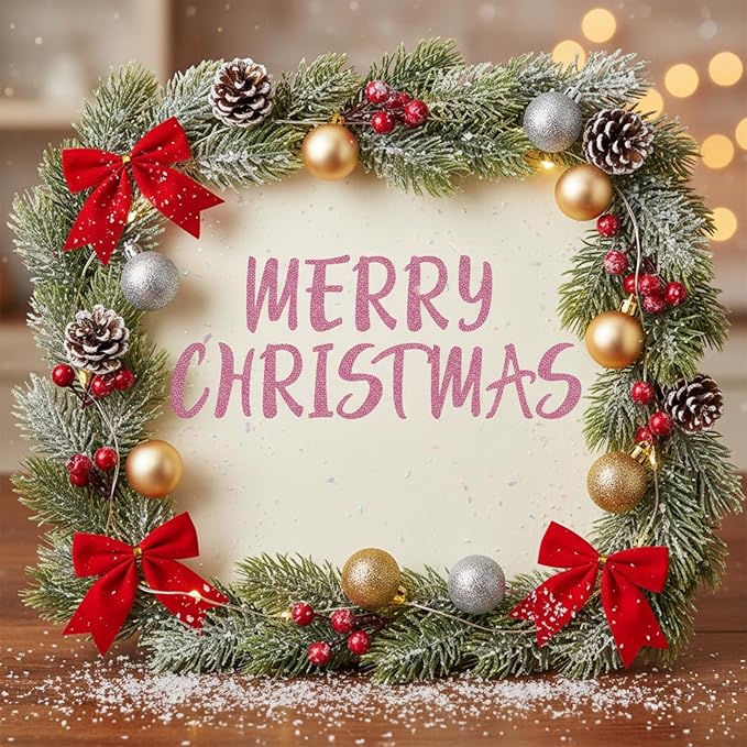 TaoBary 416 Pcs Christmas Letter Stickers 8 Sheets Alphabet Stickers 2 Size Vinyl Cursive Self-Adhesive Letter Personalized Decor for Scrapbooking Water Bottle Christmas Craft(1", 1.5'',Glitter Pink)