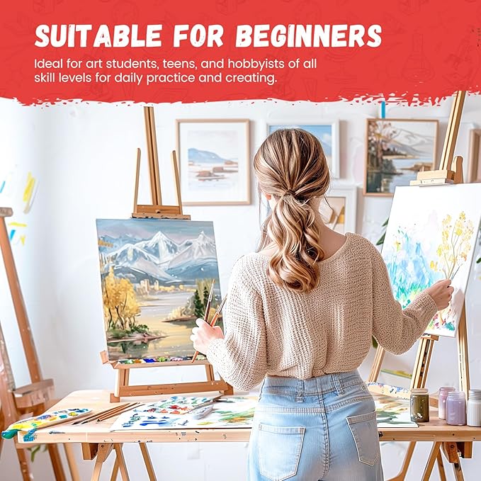 Simetufy 12 Pack 12x16 Inch Large Canvas Boards for Painting Flat Canvas Panels, Gesso Primed Acid-Free 100% Cotton for Acrylic Oil Watercolor Tempera Paint