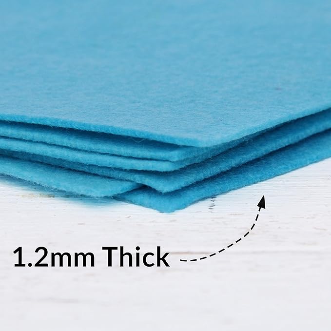 Threadart Premium Felt Roll - 12" x 10yd - Aqua | Soft Wool-Like Feel | 1.2mm Thick Fabric for DIY Crafts, Sewing, Crafting Projects | Compatible with Cricut Maker