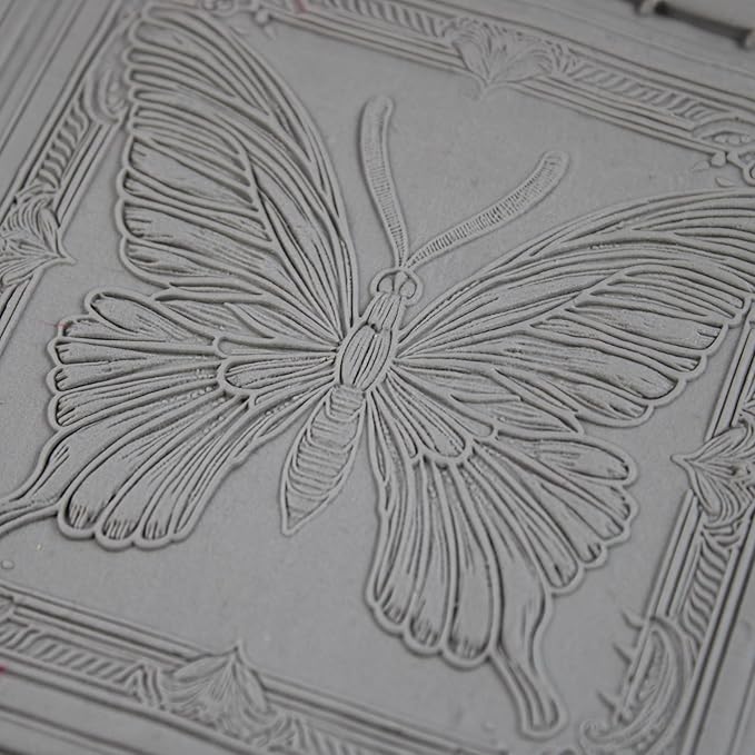 Butterfly Clay Texture Roller (4") - Insect Set #01 - Embossing Pattern Roller for Polymer & Ceramic Clay, Pottery & Crafts