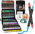 Betem Acrylic Paint Markers Pens, Dual Tip 120 Colors Premium Paint Pens Acrylic Markers for Wood, Fabric, Canvas, Stone, Rock Painting, Glass, Ceramic Surface, DIY Crafts Making Art Supplies with Bag