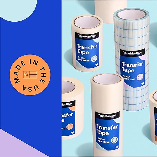 Clear Transfer Tape for Vinyl - 12" x 100' Roll, Made in USA, Premium Vinyl Transfer Tape with Medium to High Tack Adhesive for Crafts, Decals & Letters