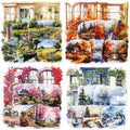 40Pcs Window PET Stickers, Seasonal Landscape Stickers for Scrapbooking, DIY Crafts, Journaling Supplies & Junk Journal Ephemera