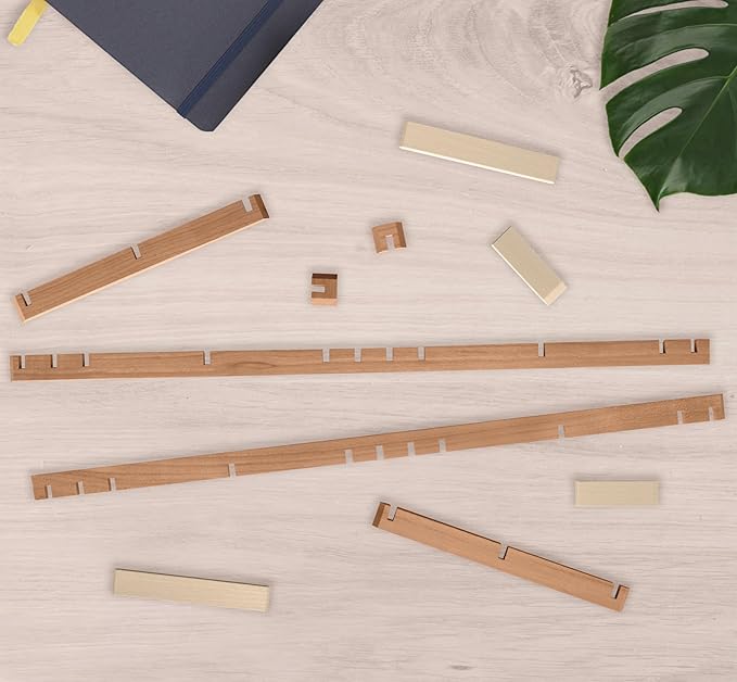 Hinoki Woodworks Kumiko DIY Kit Kakuasa-no-ha Pattern. Ready to Assemble Project with 154 Wood Pieces | Japanese Woodworking craftmanship | Wall Art Display | Gifts for dad & Husband