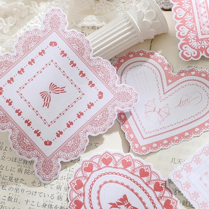 Alideco 120pcs Scrapbook Stickers Vintage Floral Lace Border Scrapbooking Junk Journal Crafts Embelishment Decoration Stickers (leisiwuyu)