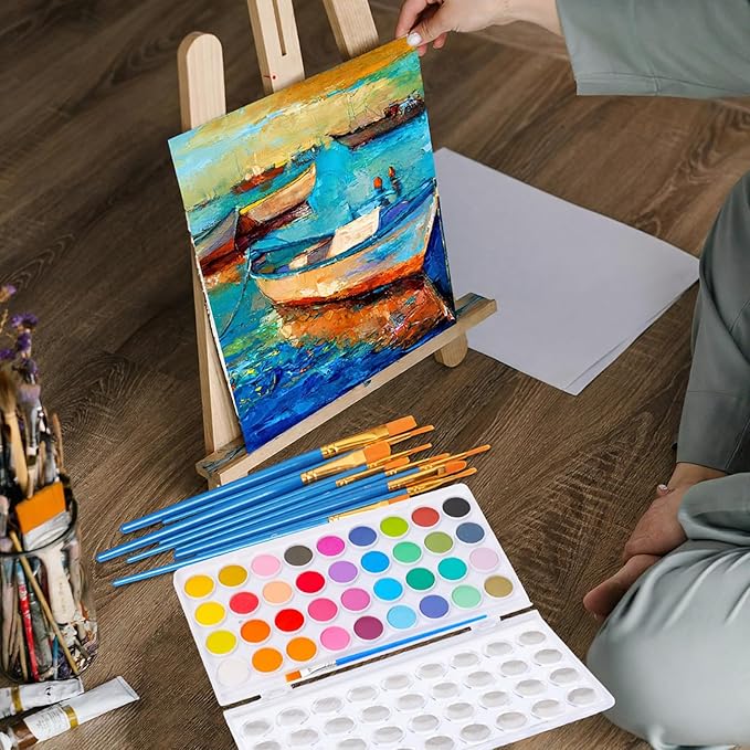 1 Set Watercolor Paint Set 36-color Watercolor Paint with 10 Brushes Painting Sets Portable Water Color Supplies for Artists Beginners Adult Christmas Gift