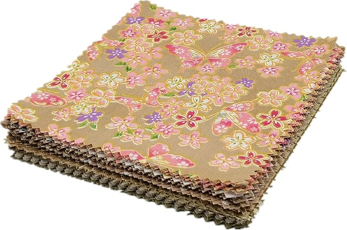iNee Charm Packs for Quilting 5 inch, Precut Cotton Quilting Fabric Bundle, 48-5" Charm Squares, Light Coffee