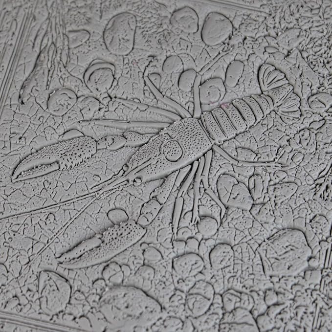 Crayfish Clay Texture Roller (4") - Freshwater Set #01 - Embossing Pattern Roller for Polymer & Ceramic Clay, Pottery & Crafts