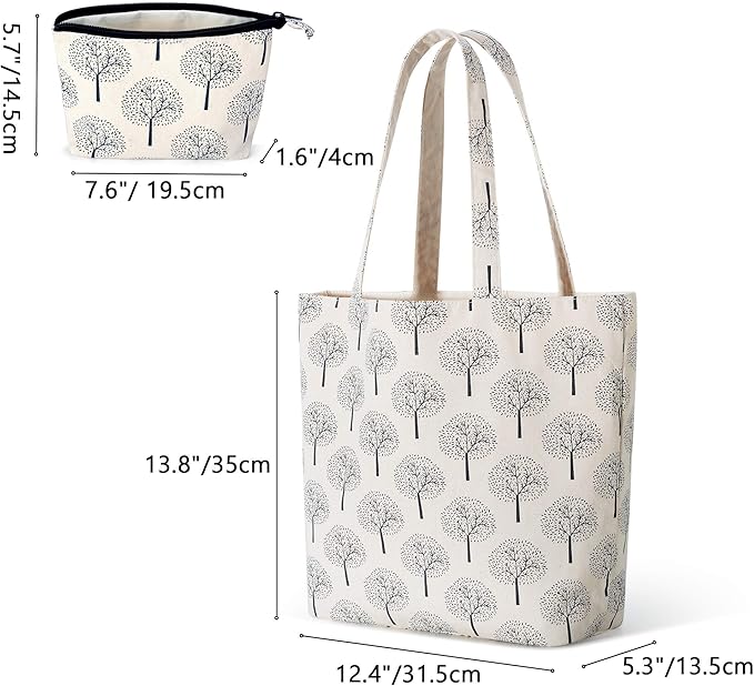Yarwo Knitting Bag with Small Zipper Pouch, Yarn Tote for Knitting Needles, Skeins of Yarn and Knitting Supplies On the Go, Christmas & New Beginnings Gifts for Women, Tree (Patented Design)