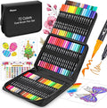 iBayam Art Markers Set, 72 Colors Dual Tip Brush Pens for Adult Coloring Book, Note-Taking, Calligraphy, Journaling, Sketching and Lettering, with Gift Case for Adult Office Art Supplies