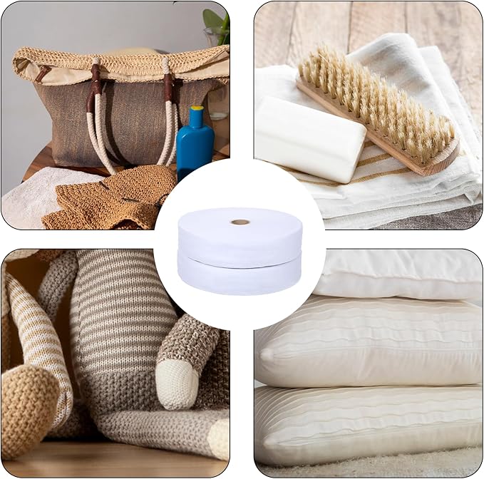 2 Rolls Jelly Roll Batting Strip for Rugs, 100 Yards 2 1/4 Inch Cotton Blend Fleece Batting Roll, Needle Punched Cotton Batting with Fabric Tube Maker for Jelly Roll Rugs, Braided Rug