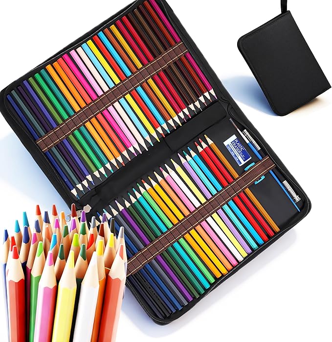 Premium Watercolor Pencils Set - Vibrant, Water-Soluble Colored Pencils for Adults & Professionals Drawing Coloring Sketching, Blendable Wet or Dry (48 pcs)