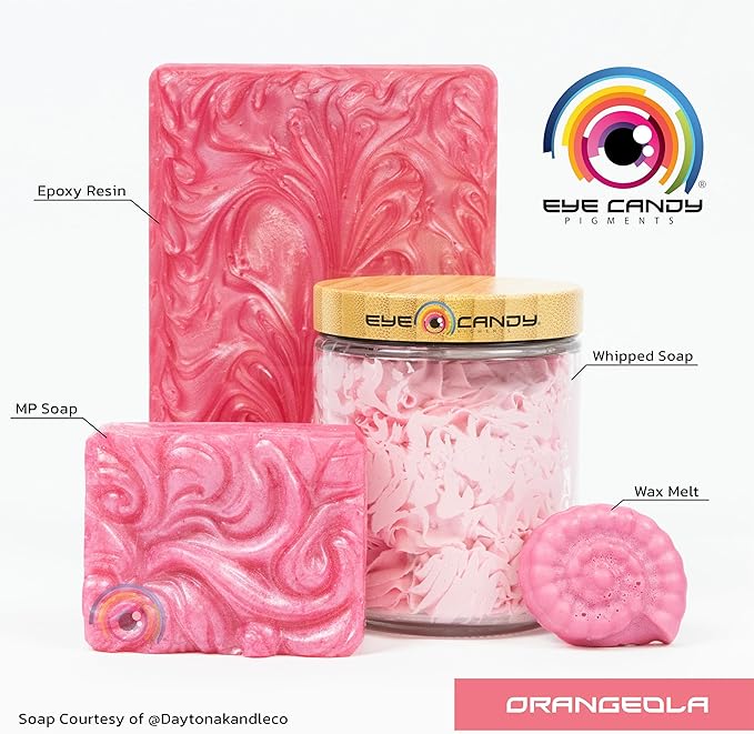 Eye Candy Pigments Premium Red Mica Powder - Orangeola (50gr) - for Epoxy, Resin, Soap, Paint, Woodworking, Acrylic Pouring, Bath Bombs, Fishing Lures - DIY Arts and Crafts Additive