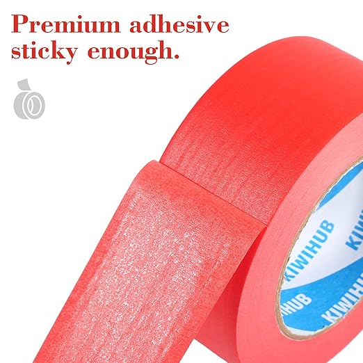 Red Painters Tape,2 inch x 60 Yards - Medium Adhesive Masking Tape for Painting,Labeling,DIY Crafting,Decoration and School Projects