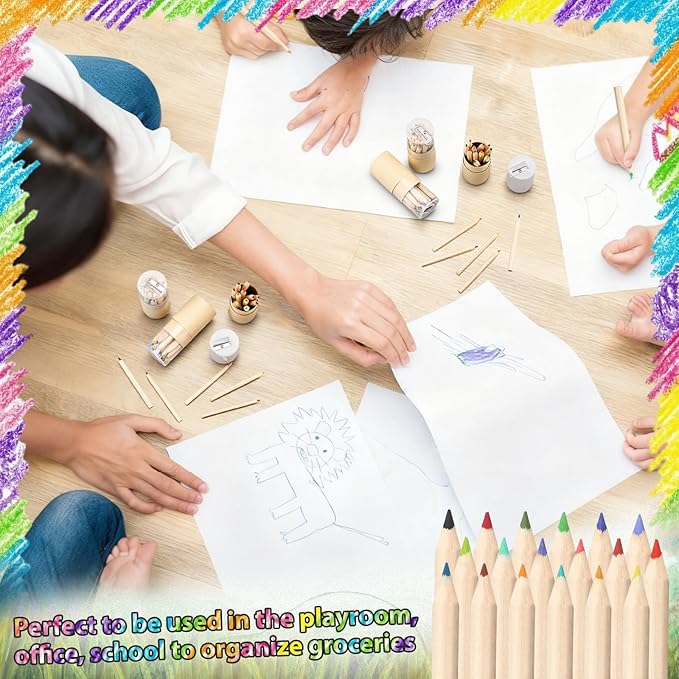432 Pieces 18 Color Mini Drawing Colored Pencils with Sharpener Portable Color Pencils Set 3.35 Inch in Tube Drawing Pencil Bulk for Coloring Sketching Painting Supplies