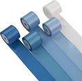Dusty Blue Satin Ribbon - 1 1/2 Inch, 5 Rolls Assortment for Wedding, Flower Bouquet, Gift Wrapping, Hair Bow Crafts - 25 Yards