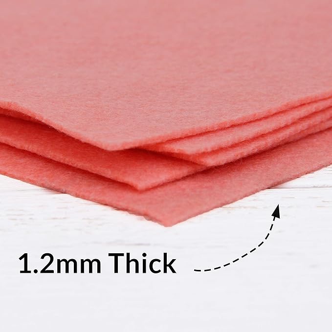 Threadart Premium Felt Roll - 12" x 10yd - Melon | Soft Wool-Like Feel | 1.2mm Thick Fabric for DIY Crafts, Sewing, Crafting Projects | Compatible with Cricut Maker