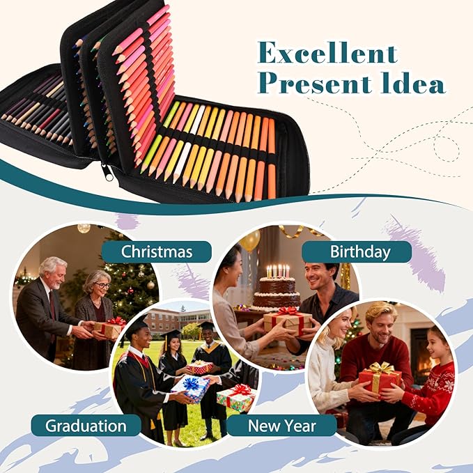 120 Colored Pencils for Adult Coloring Books, Perfect for Coloring, Oil-Based Cores Pencils Set with Zipper Case, Eraser and Sharpener Coloring Pencils for Adults, Beginners,Artists